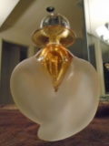 Crystal perfume bottle with a frosted glass base