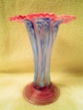 Two's Company Vase, pink & blue flower design.