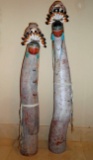 Pair of Zuni Water Maiden Gourds hand signed by the artist Robert Rivera.