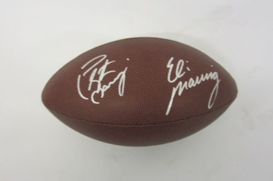 Peyton Manning, Eli Manning signed autographed Football Certified Coa