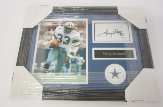 Tony Dorsett, Dallas Cowboys signed autographed Framed Cut Signature JSA Coa