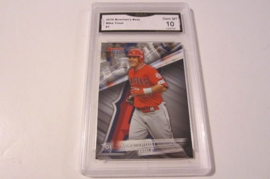 2016 Bowman's Best Mike Trout La Angels #1 Graded Gem Mint 10