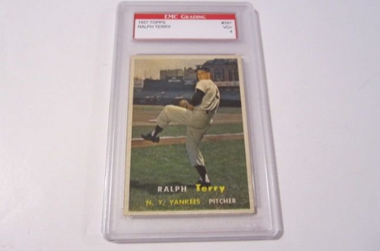 1957 Topps Ralph Terry New York Yankees #391 Graded VG 4