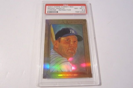 2007 Topps Turkey Red Mickey Mantle New York Mets #77 Chrome Refractor Psa NM 8.5