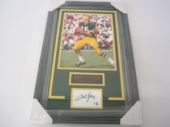 Bart Starr Green Bay Packers Hand Signed Autographed Framed Index Card GAI Certified