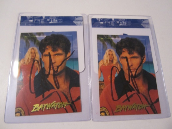David Hasselhoff "Baywatch" signed autographed Lot of 2 Sports Cards Global Coa