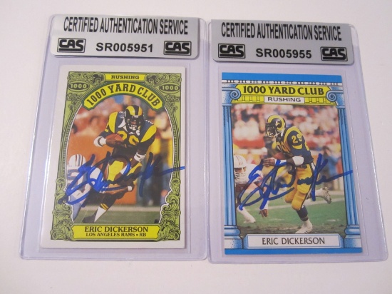 Eric Dickerson St. Louis Rams signed autographed Lot of 2 Trading Cards Certified Coa