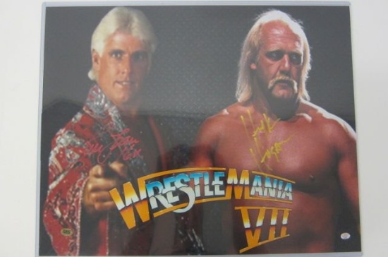 Ric Flair Hulk Hogan WWE WWF signed autographed 16x20 color photo Certified COA