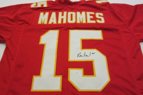 Pat Mahomes Kansas City Chiefs signed autographed red football jersey Certified COA
