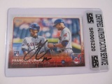 Francisco Lindor Cleveland Indians signed autographed baseball card Certified COA