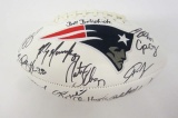 2017 New England Patriots Tom Brady TEAM signed logo football 15+ signatures Certified COA