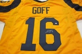 Jared Goff Los Angeles Rams signed autographed football jersey Certified COA