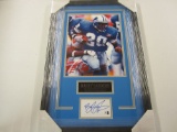 Barry Sanders Detroit Lions signed autographed framed matted index card Certified COA