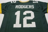 Aaron Rodgers Green Bay Packers signed autographed green football jersey Certified COA