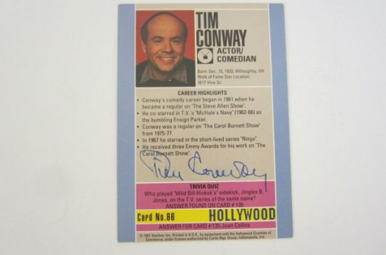 Tim Conway signed autographed Trading Card Certified Coa