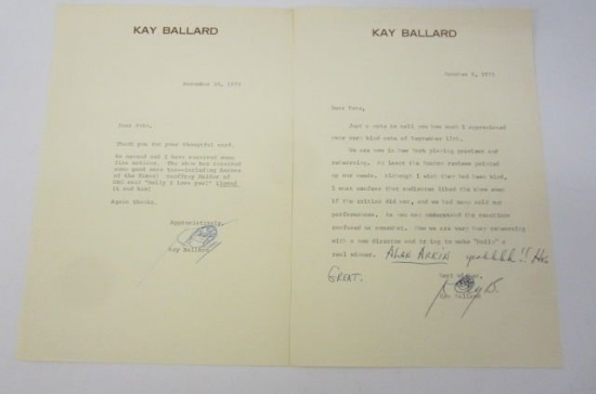 Kaye Ballard signed autographed Vintage Typed Letter Certified Coa