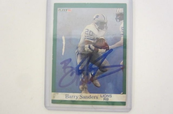 Barry Sanders Detroit Lions signed autographed Trading Card Certified Coa