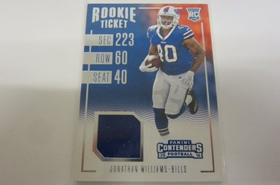 Jonathan Williams Buffalo Bills Piece of Game Used Jersey Card