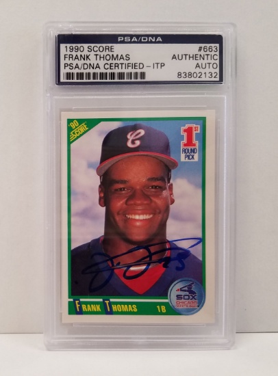1990 Score Frank Thomas AUTOGRAPHED Rookie Baseball Card - PSA/DNA
