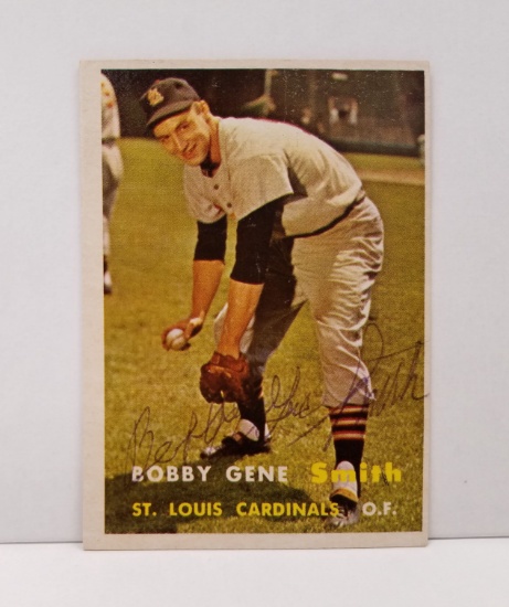 1957 Topps Bobby Gene Smith Signed Baseball Card