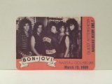 Bon Jovi 1989 Tour Aftershow Pass