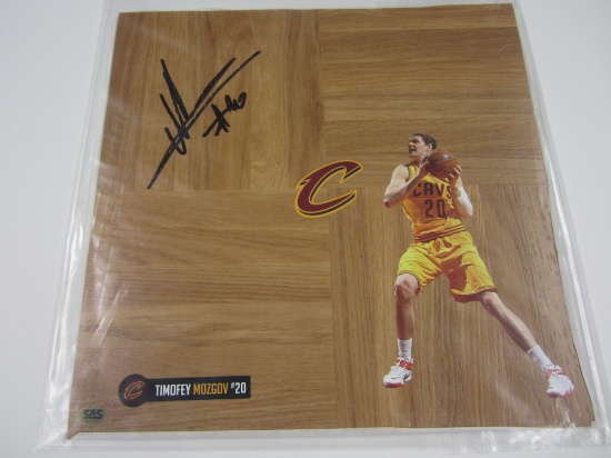 Timofey Mozgov Cleveland Cavaliers signed autographed 12x12 Floorboard Certified Coa