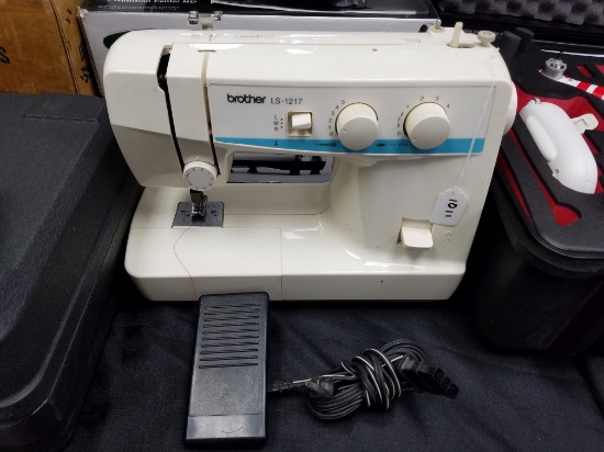 Brother LS-1217 Electric Household Sewing Machine w/ Foot Pedal Controller & Box