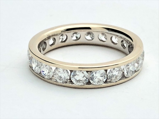 Womens 20 Diamonds Eternity Band 18k White Wedding Ring Size: 5