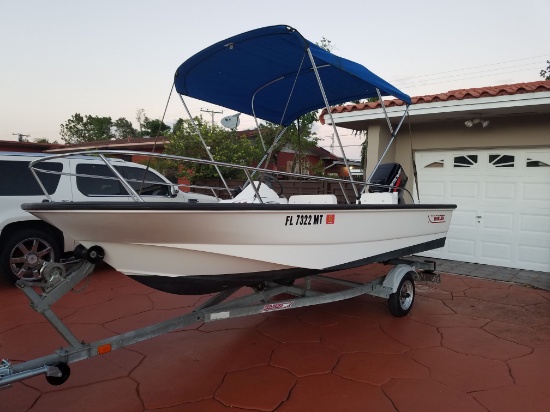 2003 Boston Whaler 15' Sport Boat Mercury 60 h.p. Outboard Motor Trailer