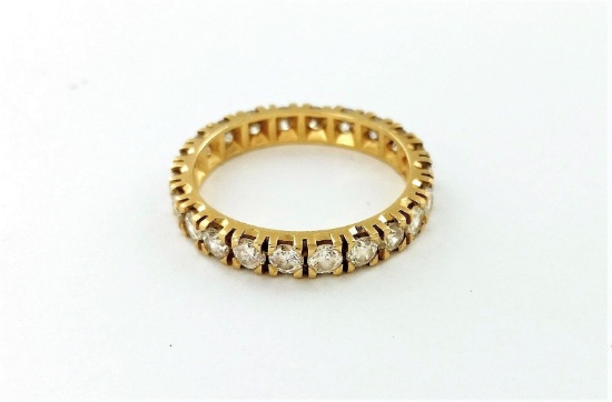 Ladies 14k Rose Gold Diamond Eternity Wedding Band / Ring, Size 5