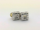 Designer Chopard Womens 18k White Gold Floating Heart Diamond Earrings