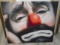 Acrylic painting on canvas. Sad clown.