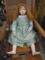 Vintage Porcelain doll. Red straight hair.