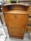 Antique wooden hutch with 3 bottom drawers.