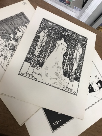 lot contains 3 prints reproductions of great BEARDSLAY work - 'Venus (Tannhauser erotic novel)', 'Th