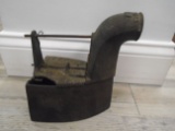 Antique German Sad Iron with Charcoal Chimney, 1800's.