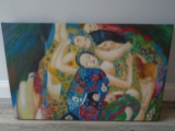 Oil painting on canvase. Woman in group.