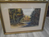 Watercolor painting in a frame.