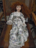 Vintage Porcelain doll. Red curly hair.