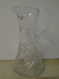 Clear Crystal pitcher with crystal cut design.