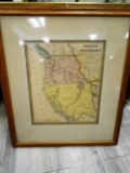 Oregon and Upper California map in a frame.