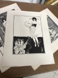 lot contains 3 prints reproductions of great BEARDSLAY work - 'The Stomack Dance (from Solome)' , 'V