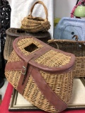 Great set of 4 antique baskets, 3 are in good condition and the oldest one in a fair condition.