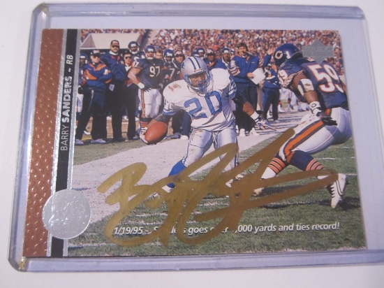 Barry Sanders Detroit Lions signed autographed Trading Card Certified COA