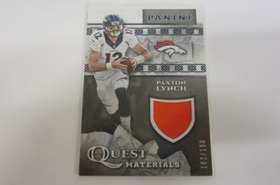 Paxton Lynch Denver Broncos Piece of Game Used Jersey Card 162/199