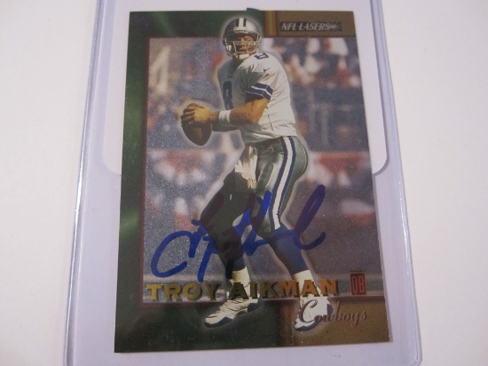 Troy Aikman Dallas CowboysÂ signed autographedÂ Trading CardÂ Certified COA