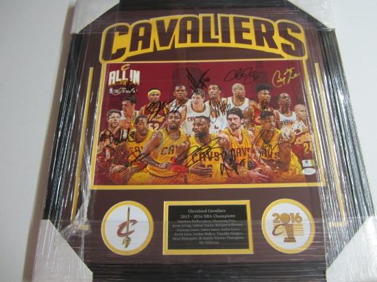 Lebron James, Kevin Love,Â Kyrie Irving and others Cleveland CavaliersÂ signed autographedÂ Framed 1