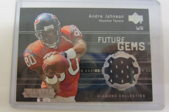 Andre Johnson Houston Texans Piece of Game Used Jersey Card