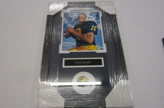 Tom Brady Michigan Wolverines signed autographed framed matted 8x10 color photo Certified COA
