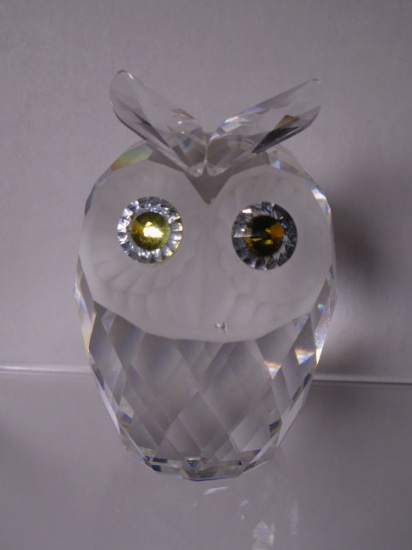 Swarovski crystal owl figurine.